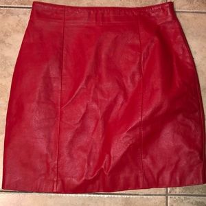 Vintage Leather Red Skirt Sz 6